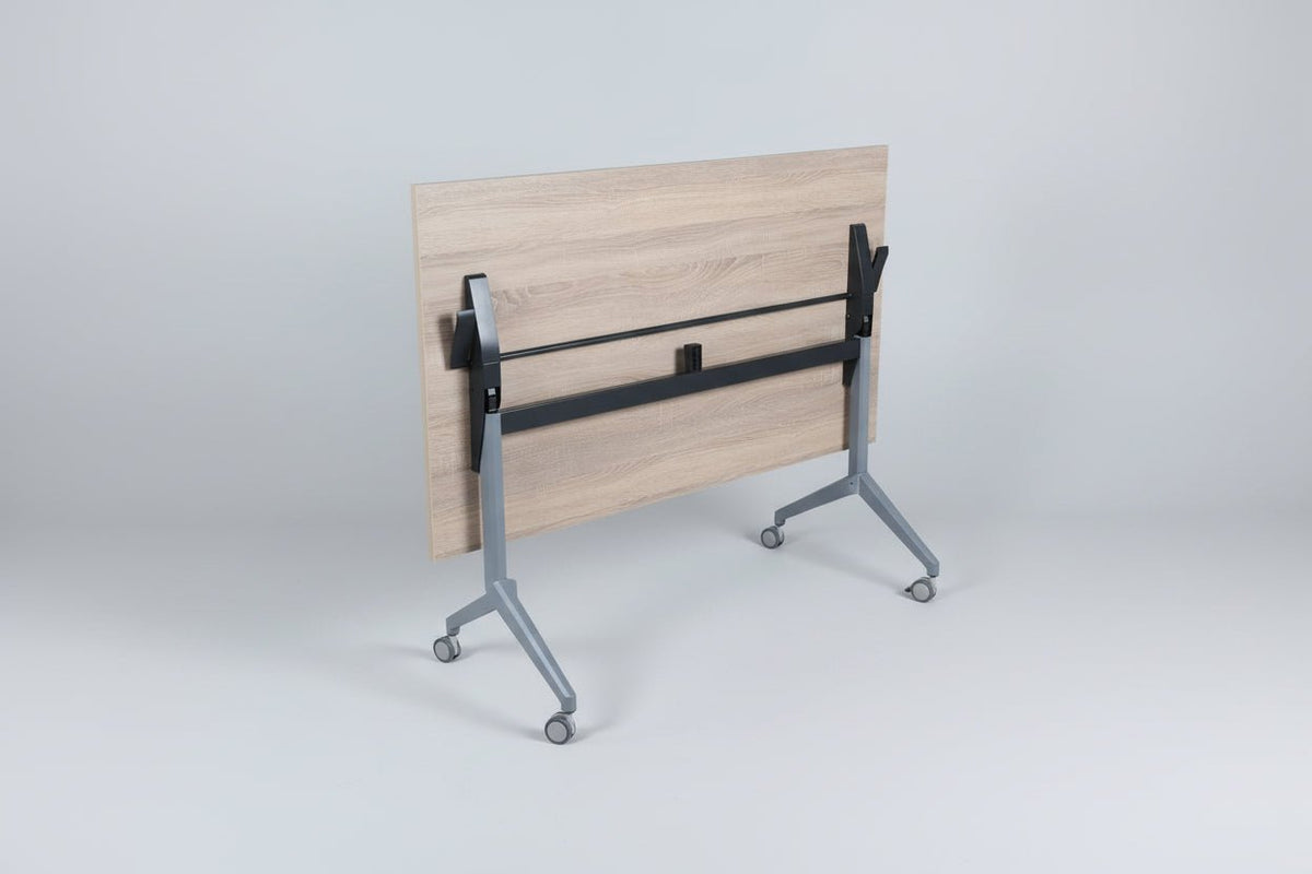 Circulaire Klaptafel 160x80 cm – Grijs Frame met Wielen | Circufair - Kantoortafels