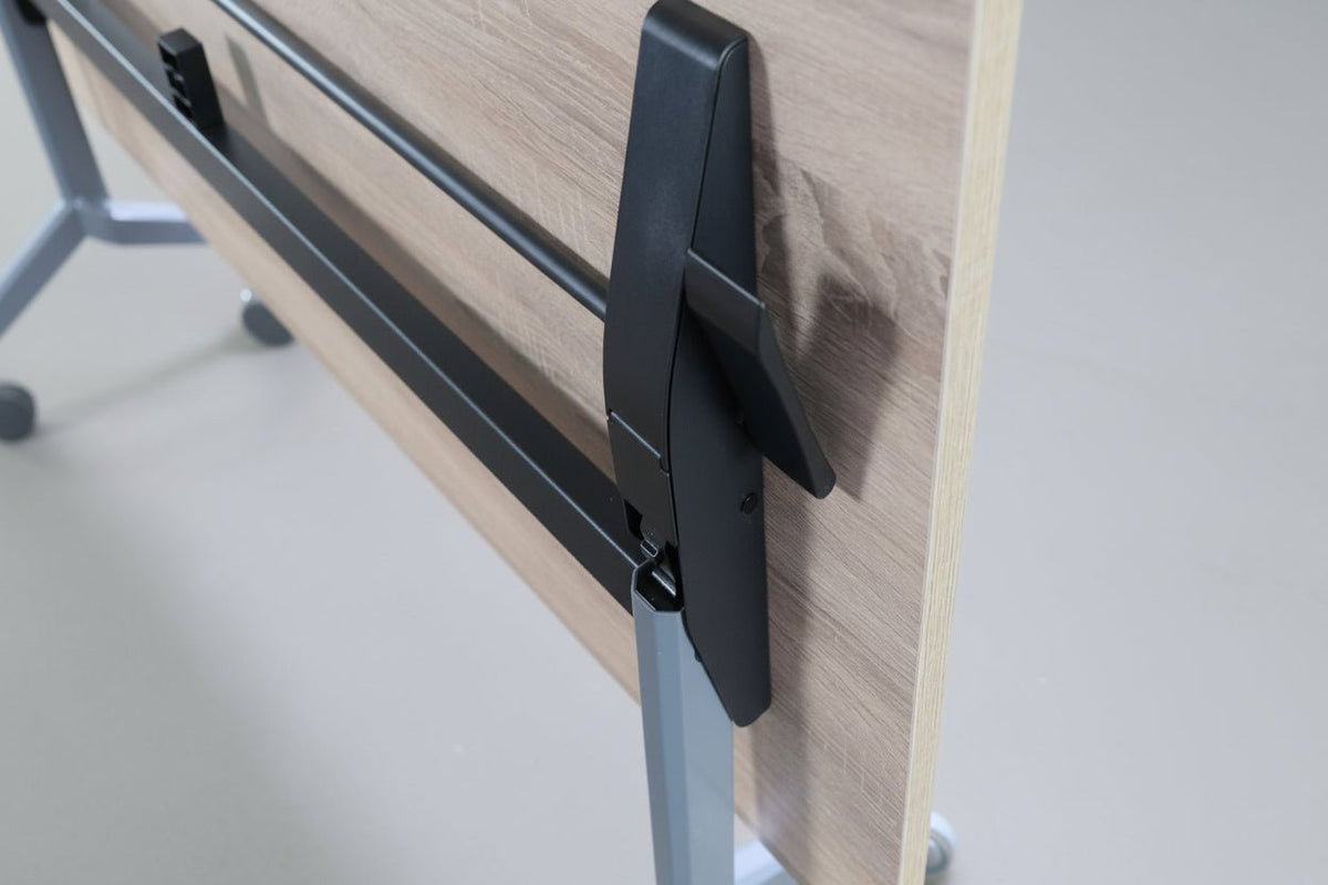 Circulaire Klaptafel 160x80 cm – Grijs Frame met Wielen | Circufair - Kantoortafels