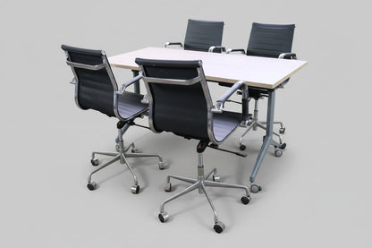 Circulaire Klaptafel 160x80 cm – Grijs Frame met Wielen | Circufair - Kantoortafels