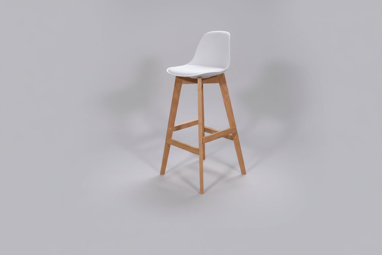 Circulaire Kruk Wit PU Kunstleder Houten Frame Circulair | Circufair - Kantoorstoelen