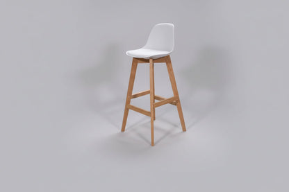 Circulaire Kruk Wit PU Kunstleder Houten Frame Circulair | Circufair - Kantoorstoelen