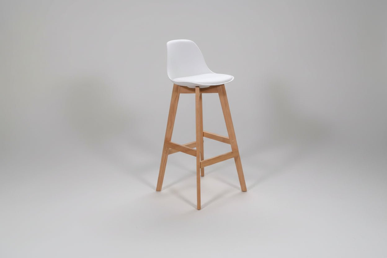 Circulaire Kruk Wit PU Kunstleder Houten Frame Circulair | Circufair - Kantoorstoelen