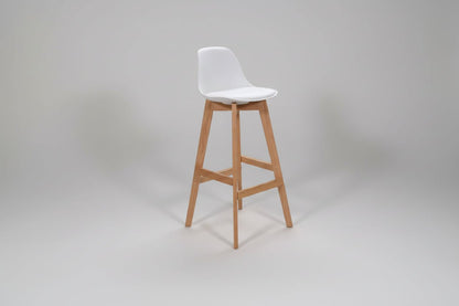 Circulaire Kruk Wit PU Kunstleder Houten Frame Circulair | Circufair - Kantoorstoelen