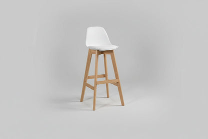 Circulaire Kruk Wit PU Kunstleder Houten Frame Circulair | Circufair - Kantoorstoelen