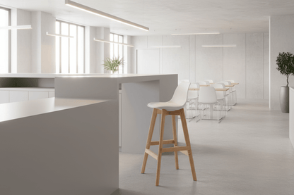Circulaire Kruk Wit PU Kunstleder Houten Frame Circulair | Circufair - Kantoorstoelen
