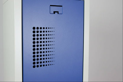 Circulaire Lockerkast Grijs Metaal Blauwe Deuren 6 Vakken | Circufair - 