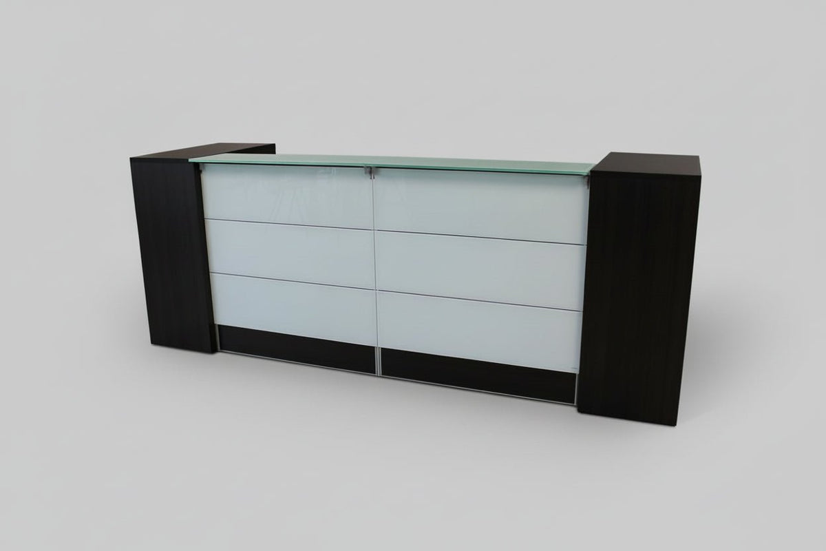 Circulaire Receptiebalie Antraciet Eiken Melkglas Front & Top 288 cm | Circufair - Overig