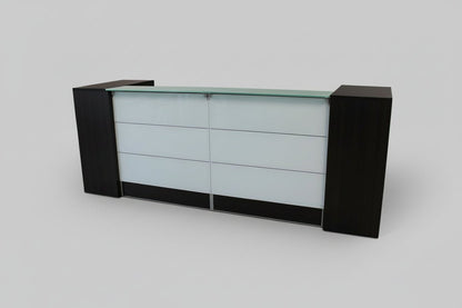 Circulaire Receptiebalie Antraciet Eiken Melkglas Front & Top 288 cm | Circufair - Overig