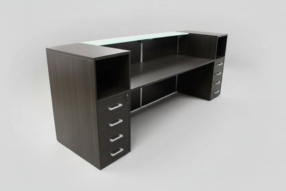 Circulaire Receptiebalie Antraciet Eiken Melkglas Front & Top 288 cm | Circufair - Overig