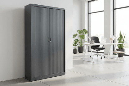 Circulaire Roldeurkast Antraciet 4 Legborden 195x120x45 cm | Circufair - Kasten