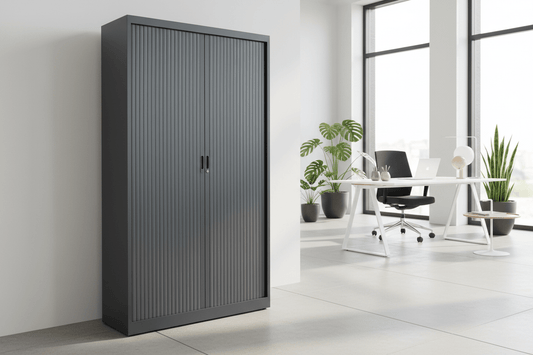 Circulaire Roldeurkast Antraciet 4 Legborden 195x120x45 cm | Circufair - Kasten
