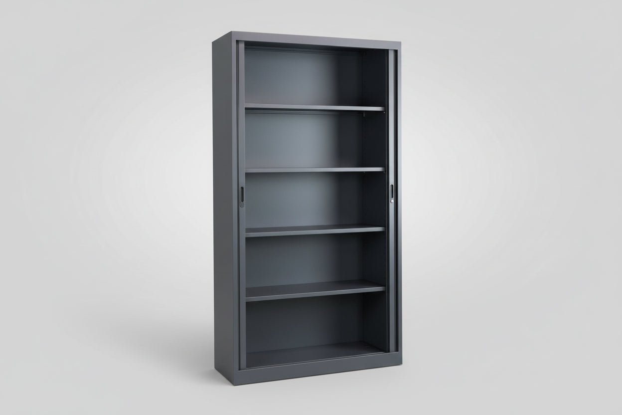 Circulaire Roldeurkast Antraciet 4 Legborden 195x120x45 cm | Circufair - Kasten