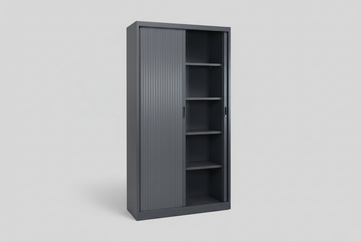 Circulaire Roldeurkast Antraciet 4 Legborden 195x120x45 cm | Circufair - Kasten