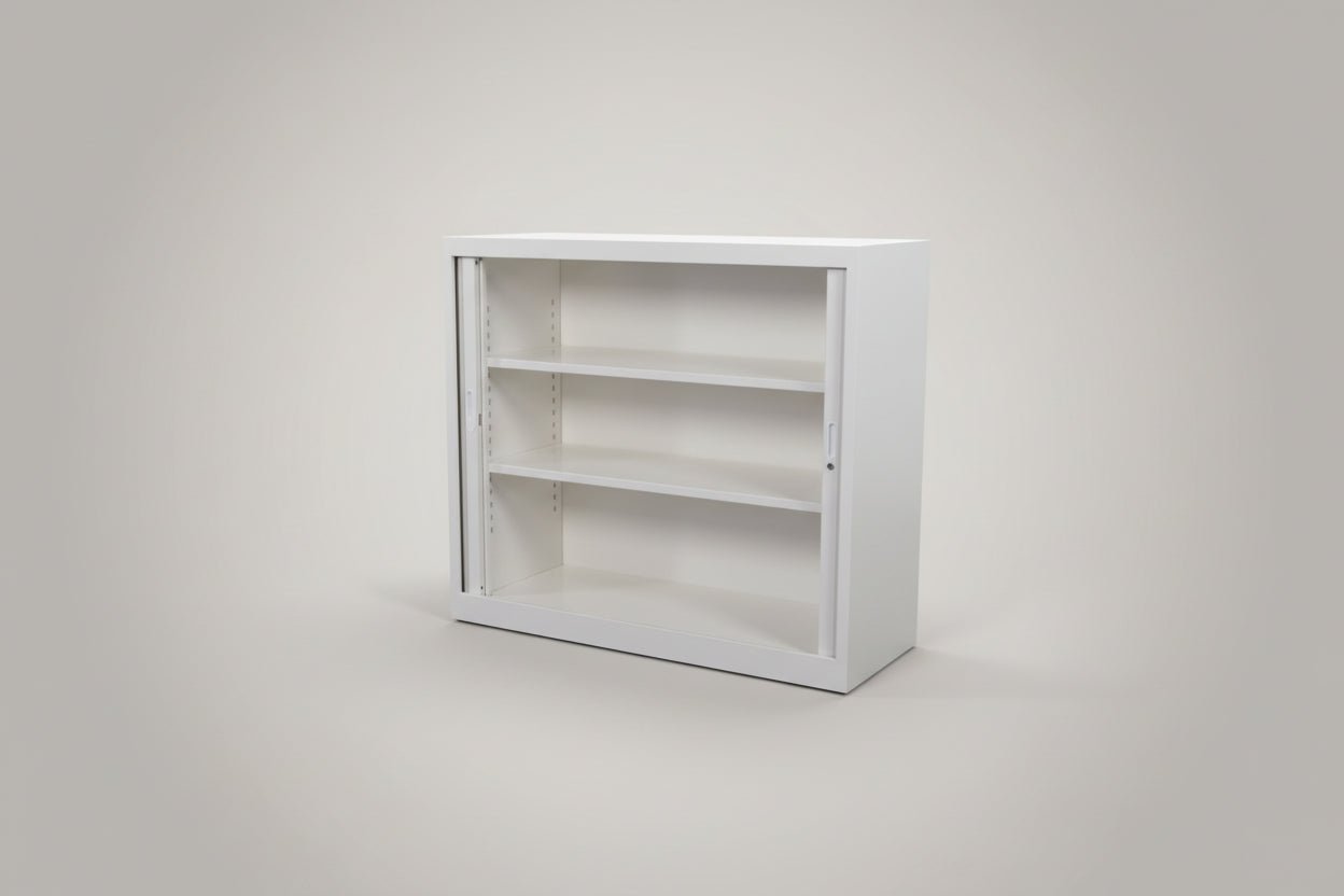 Circulaire Roldeurkast Wit 2 Legborden 105x120x45 cm Afsluitbaar | Circufair - Kasten