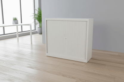 Circulaire Roldeurkast Wit 2 Legborden 105x120x45 cm Afsluitbaar | Circufair - Kasten