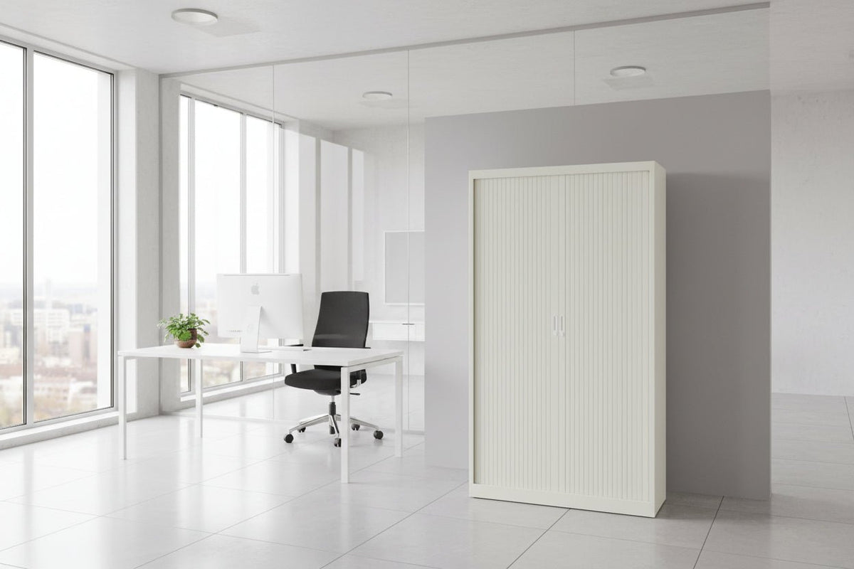 Circulaire Roldeurkast Wit 4 Legborden 195x120x45 cm | Circufair - Kasten