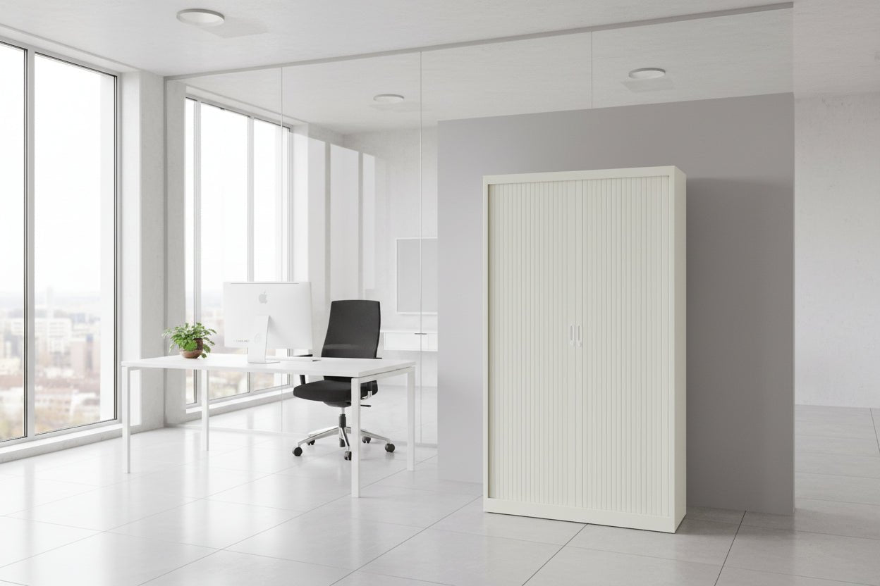 Circulaire Roldeurkast Wit 4 Legborden 195x120x45 cm | Circufair - Kasten