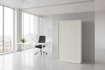 Circulaire Roldeurkast Wit 4 Legborden 195x120x45 cm | Circufair - Kasten