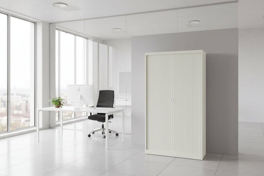 Circulaire Roldeurkast Wit 4 Legborden 195x120x45 cm | Circufair - Kasten
