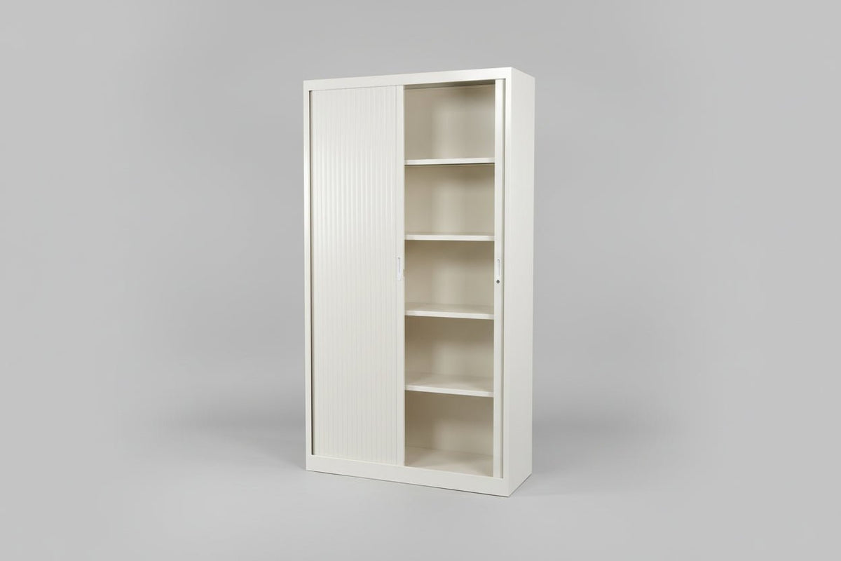 Circulaire Roldeurkast Wit 4 Legborden 195x120x45 cm | Circufair - Kasten