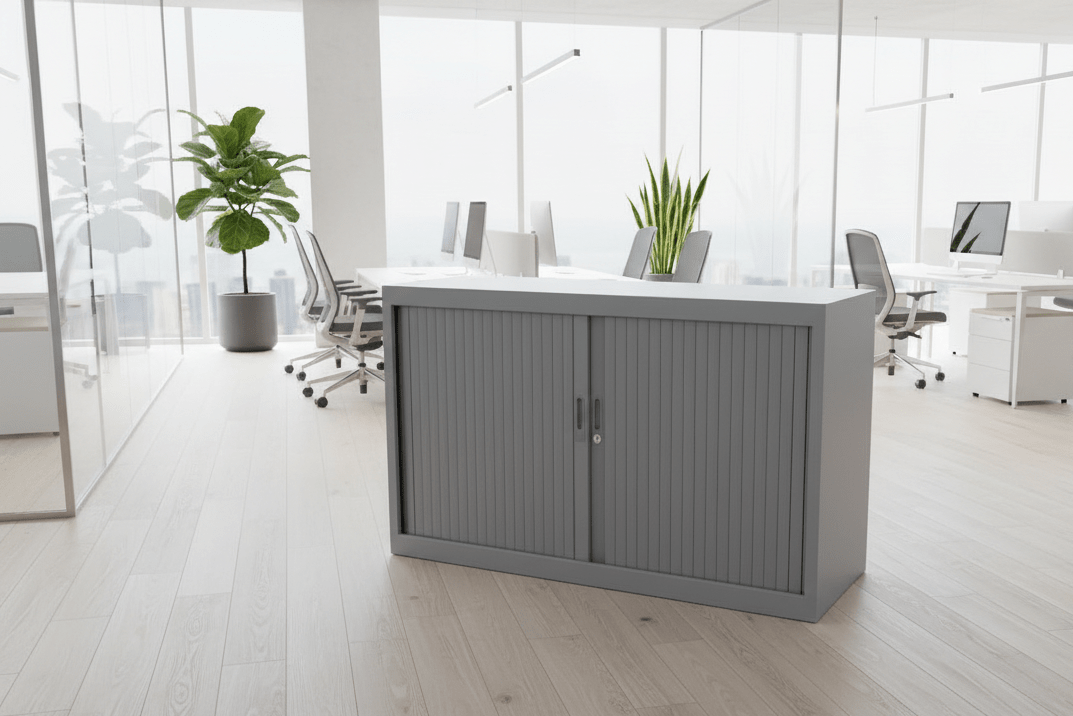 Circulaire Roldeurkast Zilvergrijs | 1 Legbord | 73x120x45 cm | Circufair - Kasten