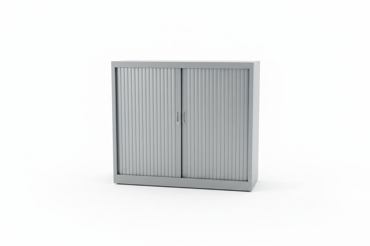 Circulaire Roldeurkast Zilvergrijs Legborden 105x120x45 cm | Circufair - Kasten