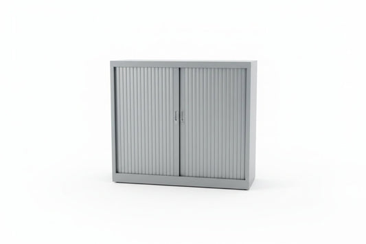 Circulaire Roldeurkast Zilvergrijs Legborden 105x120x45 cm | Circufair - Kasten