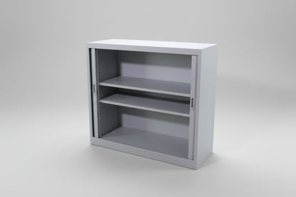 Circulaire Roldeurkast Zilvergrijs 2 Legborden 120x105x45 cm Jong Gebruikt | Circufair - Kasten