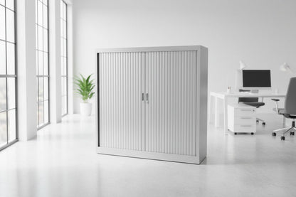Circulaire Roldeurkast Zilvergrijs | 2 Legborden | 120x120x45 cm | Circufair - Kasten