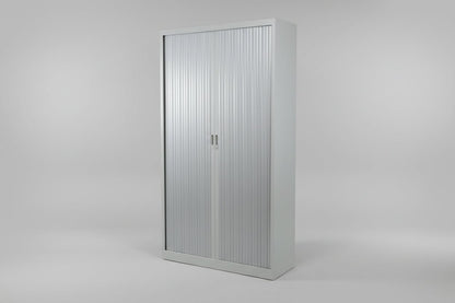 Circulaire Roldeurkast Zilvergrijs 4 Legborden 195x120x45 cm | Circufair - Kasten