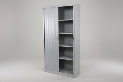 Circulaire Roldeurkast Zilvergrijs 4 Legborden 195x120x45 cm | Circufair - Kasten