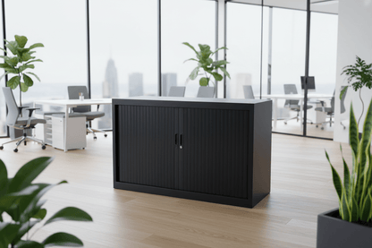 Circulaire Roldeurkast Zwart 1 Legbord 73x120x45 cm | Circufair - Kasten
