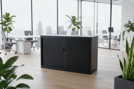 Circulaire Roldeurkast Zwart 1 Legbord 73x120x45 cm | Circufair - Kasten