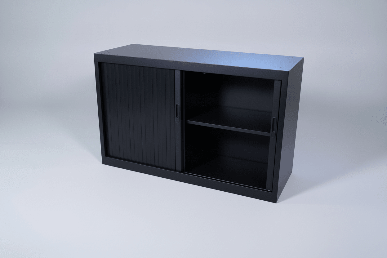 Circulaire Roldeurkast Zwart 1 Legbord 73x120x45 cm | Circufair - Kasten