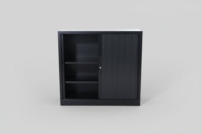 Circulaire Roldeurkast Zwart 2 Legborden 105x120x45 cm | Circufair - Kasten