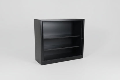 Circulaire Roldeurkast Zwart 2 Legborden 105x120x45 cm | Circufair - Kasten