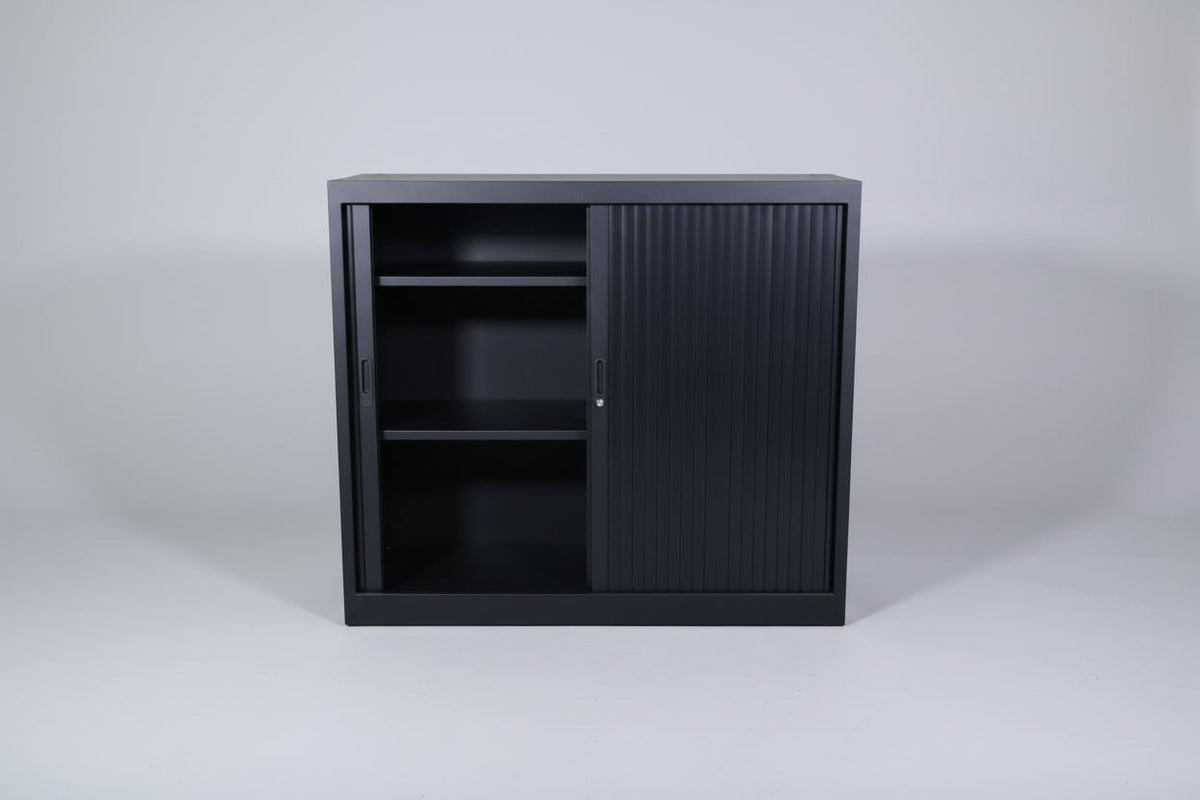 Circulaire Roldeurkast Zwart 2 Legborden 120x120x45 cm | Circufair - Kasten