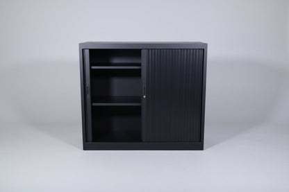 Circulaire Roldeurkast Zwart 2 Legborden 120x120x45 cm | Circufair - Kasten