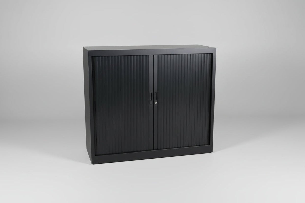 Circulaire Roldeurkast Zwart 2 Legborden 120x120x45 cm | Circufair - Kasten