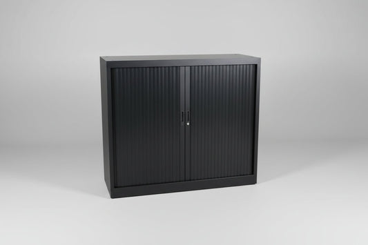 Circulaire Roldeurkast Zwart 2 Legborden 120x120x45 cm | Circufair - Kasten