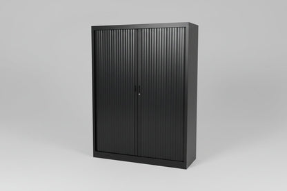 Circulaire Roldeurkast Zwart 3 Legborden 160x120x45 cm Afsluitbaar | Circufair - Kasten