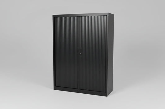 Circulaire Roldeurkast Zwart 3 Legborden 160x120x45 cm Afsluitbaar | Circufair - Kasten
