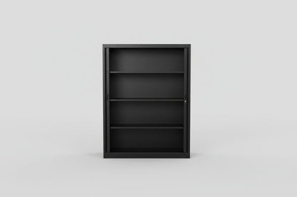 Circulaire Roldeurkast Zwart 3 Legborden 160x120x45 cm Afsluitbaar | Circufair - Kasten