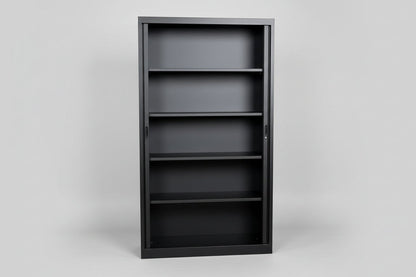 Circulaire Roldeurkast Zwart 4 Legborden 195x120x45 cm | Circufair - Kasten