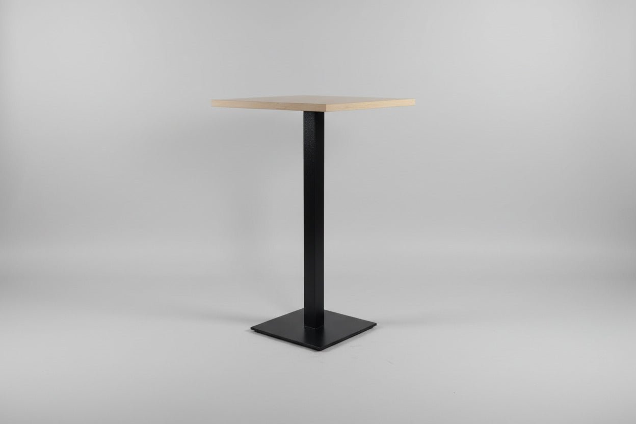 Circulaire Statafel De Valk Okergeel Multiplex Blad Zwart Frame 75x75 cm | Circufair - Kantoormeubelen