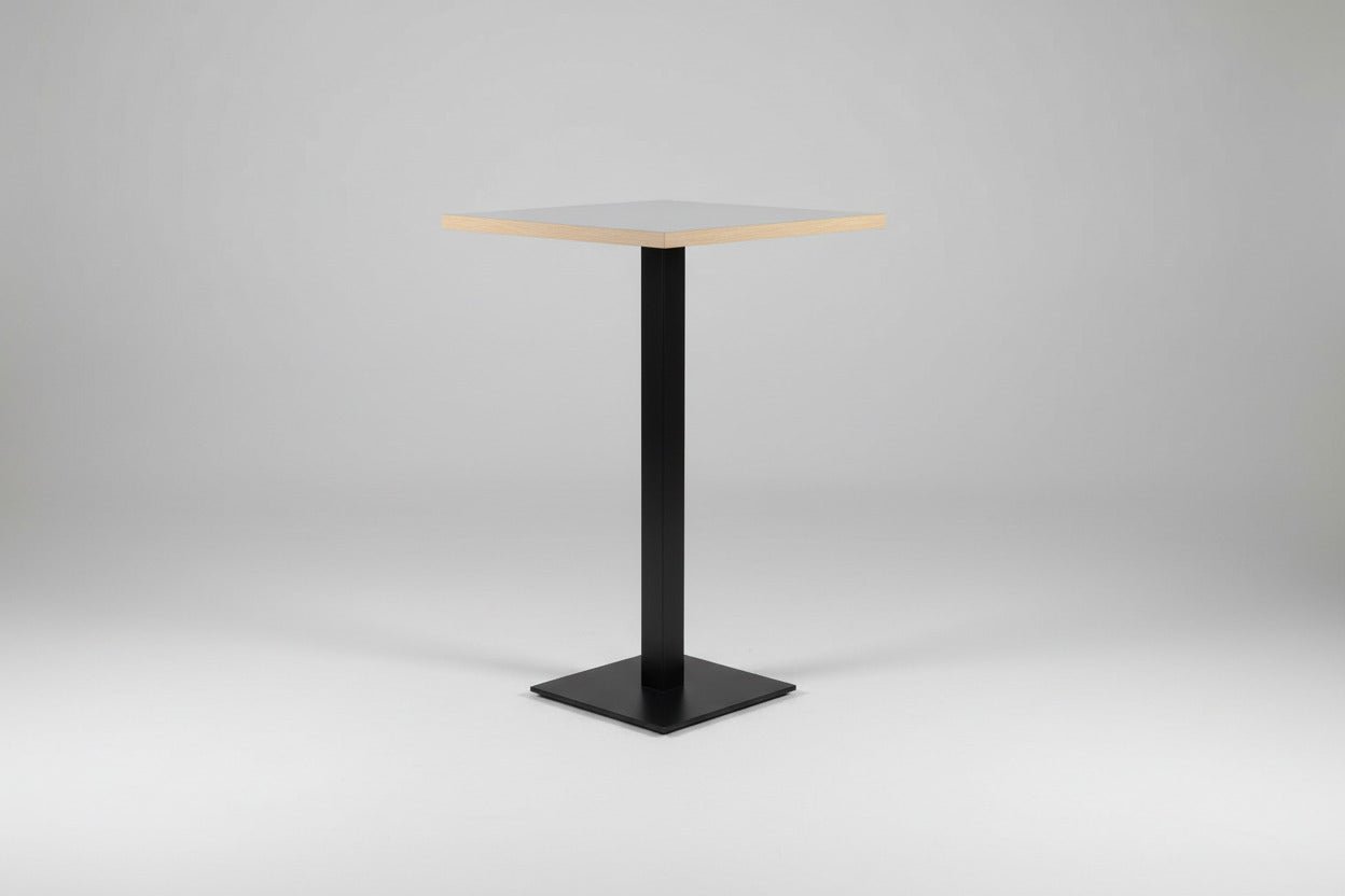 Circulaire Statafel De Valk Olijfgroen Multiplex Blad Zwart Frame 75x75 cm | Circufair - Kantoormeubelen