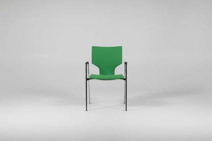 Circulaire Vergaderstoel Casala Groen Gestoffeerd Verchroomd Frame Stapelbaar | Circufair - Vergaderstoelen