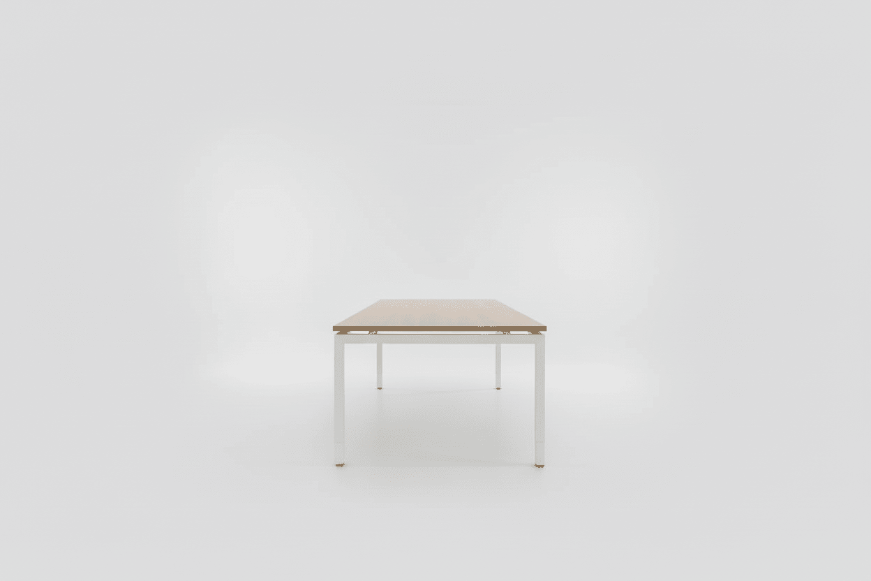 Circulaire Vergadertafel Wit Frame Handmatig Verstelbaar Bladkleur naar Keuze 200x100 cm | Circufair - Kantoormeubelen