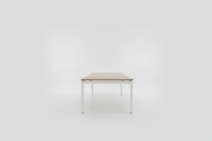 Circulaire Vergadertafel Wit Frame Handmatig Verstelbaar Bladkleur naar Keuze 200x100 cm | Circufair - Kantoormeubelen