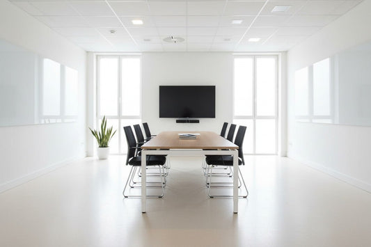 Circulaire Vergadertafel Wit Frame Handmatig Verstelbaar Bladkleur naar Keuze 200x100 cm | Circufair - Kantoormeubelen